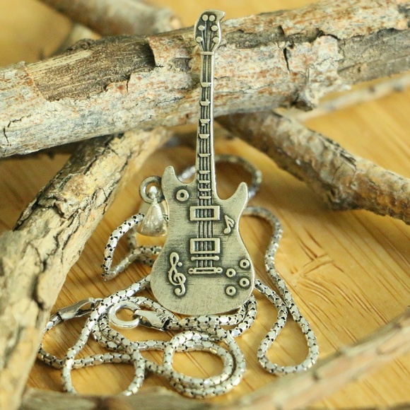 Grand Bazaar Jewelers Other - Sterling Silver GUITAR MEN'S SILVER NECKLACE